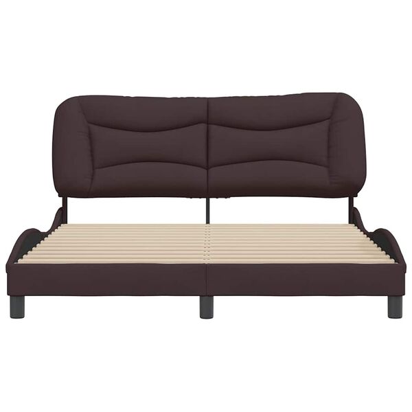 vidaXL Cadre de lit sans matelas Hvar marron fonc&eacute; 160x200 cm tissu