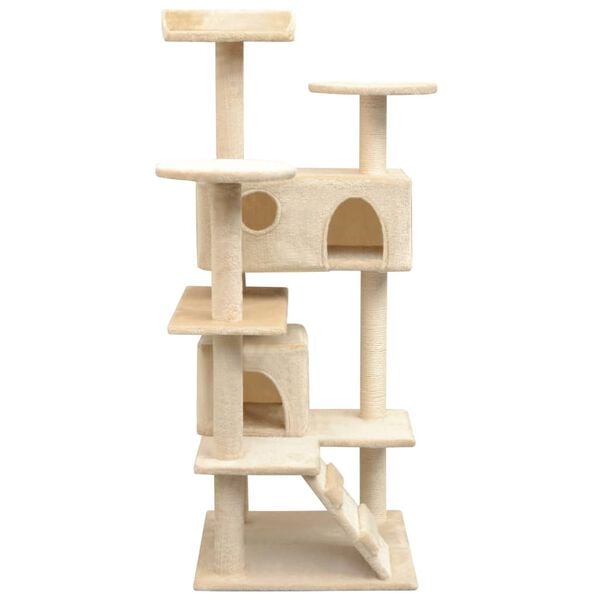 vidaXL Arbre &agrave; chat avec griffoirs en sisal 125 cm Beige