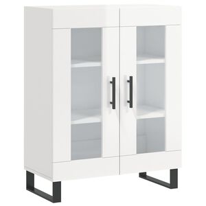 vidaXL Buffet Blanc brillant 69,5x34x90 cm Bois d'ing&eacute;nierie