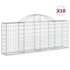 vidaXL Paniers &agrave; gabions arqu&eacute;s 10 pcs 200x30x80/100 cm Fer galvanis&eacute;