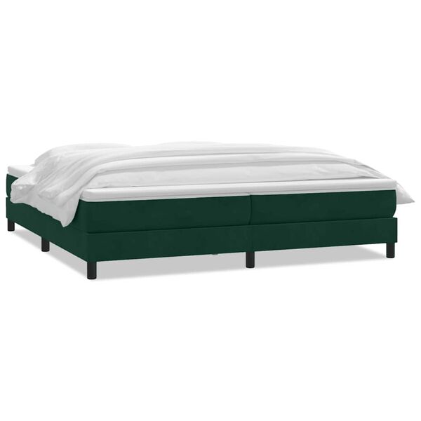 vidaXL Sommier &agrave; lattes de lit et matelas vert fonc&eacute; 200x210cm velours