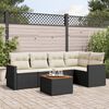 vidaXL Salon de jardin 6 pcs avec coussins noir r&eacute;sine tress&eacute;e