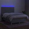 vidaXL Sommier &agrave; lattes de lit et matelas et LED Gris clair 140x200 cm