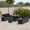 vidaXL Ensemble de canap&eacute; de jardin avec coussin 9 pcs Noir