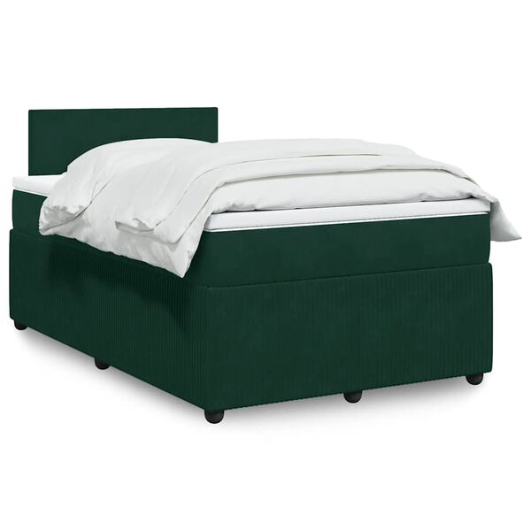 vidaXL Sommier &agrave; lattes de lit avec matelas vert fonc&eacute; 120x190 cm