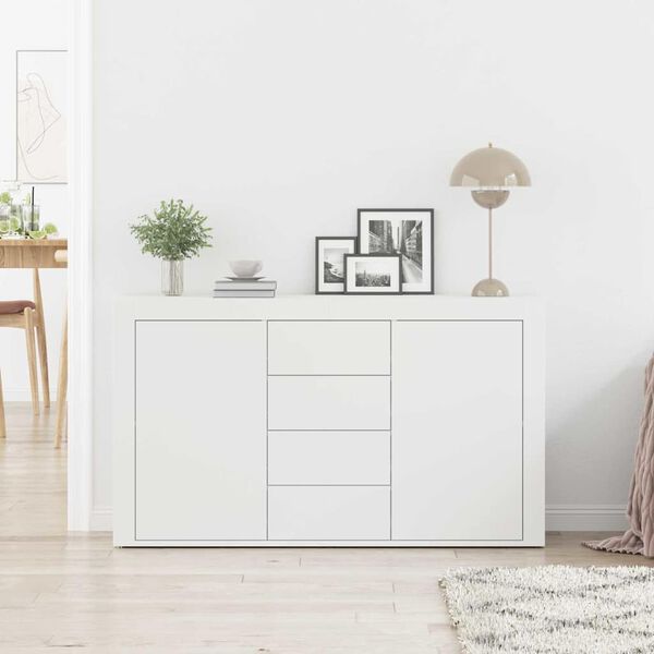 vidaXL Buffet avec tiroir Blanc 120 x 36 x 69 cm Bois d'ing&eacute;nierie