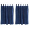 vidaXL Rideaux occultants 2 pc Bleu fonc&eacute; 140 x 140 cm Velours