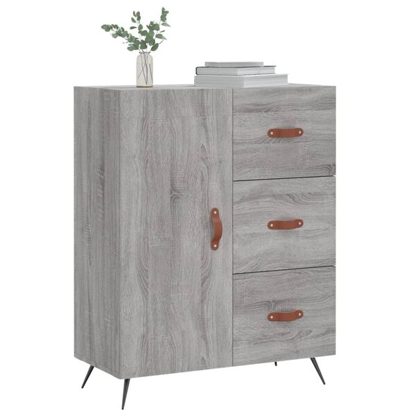 vidaXL Buffet sonoma gris 69,5x34x90 cm bois d'ing&eacute;nierie