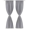 vidaXL Rideaux occultants &agrave; fentes 2 pcs Gris 135 x 245 cm
