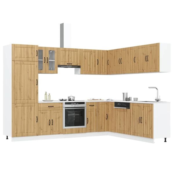vidaXL Ensemble d'armoires de cuisine 14 pcs Lucca bois d'ing&eacute;nierie