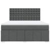 vidaXL Sommier &agrave; lattes de lit avec matelas Gris fonc&eacute; 180x200cm Tissu