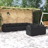 vidaXL Salon de jardin 8 pcs avec coussins R&eacute;sine tress&eacute;e Noir