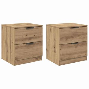 vidaXL Cabinet de chevet 2 pcs Ch&ecirc;ne artisanal 45 x 39 x 50cm