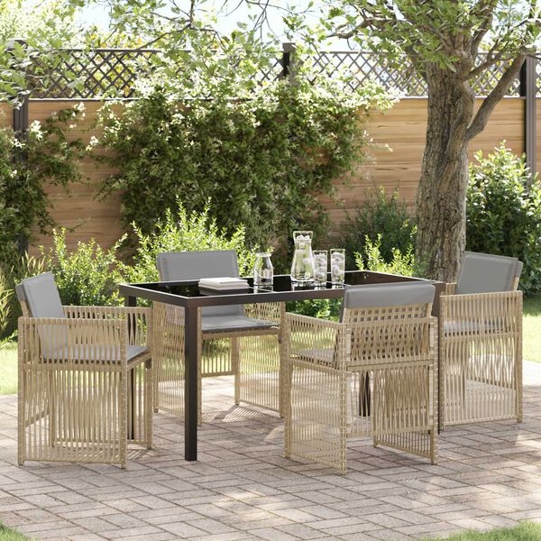 vidaXL Ensemble de salle &agrave; manger pour jardin 5 pcs Beige