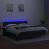 vidaXL Sommier &agrave; lattes de lit et matelas et LED Noir 160x200 cm Tissu