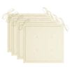 vidaXL Chaises de jardin et coussins crème lot de 4 Bois teck massif
