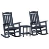 vidaXL Chaise &agrave; bascule 3 pc Bleu marine Poly&eacute;thyl&egrave;ne