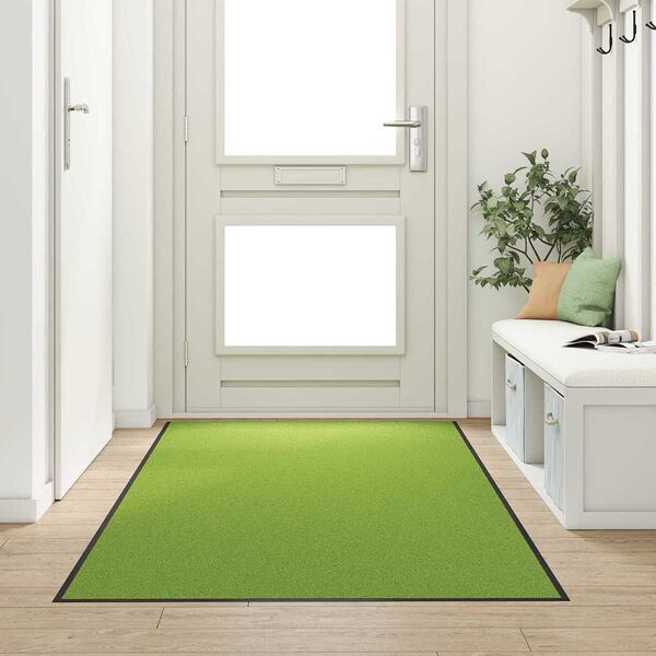 vidaXL Tapis d'entr&eacute;e Autre Vert et Noir 120 x 300 cm Polyamide et PVC