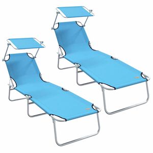 vidaXL Transat 2 pc Polyester Bleu vif