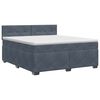 vidaXL Lit boxspring avec matelas Gris fonc&eacute; 140 x 190 cm Velours