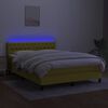 vidaXL Sommier &agrave; lattes de lit avec matelas LED Vert 140x190 cm Tissu