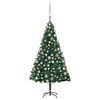 vidaXL Arbre de No&euml;l artificiel pr&eacute;-&eacute;clair&eacute; et boules vert 120 cm PVC