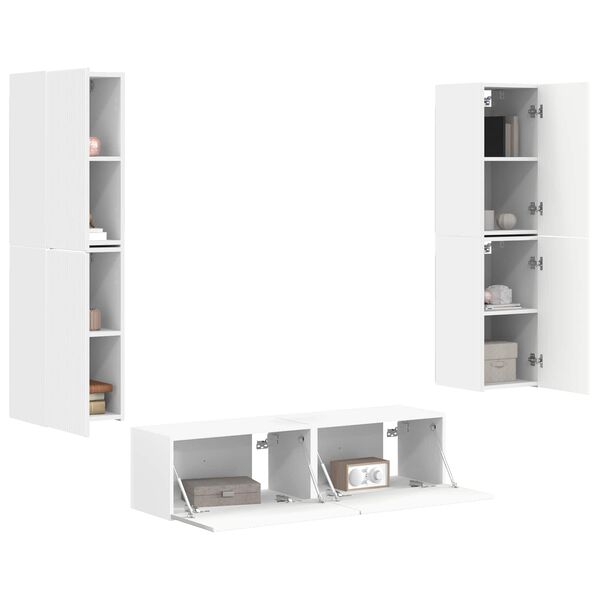 vidaXL Ensemble meuble TV 6 pcs Blanc Bois d'ing&eacute;nierie
