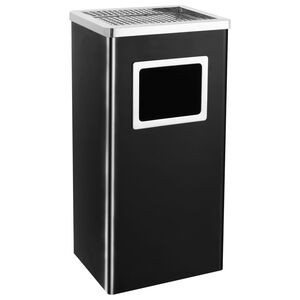 vidaXL Poubelle &agrave; cendrier 45 L Acier Noir