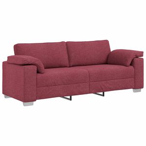 vidaXL Sofa 3 places Bordeaux 220 cm tissu
