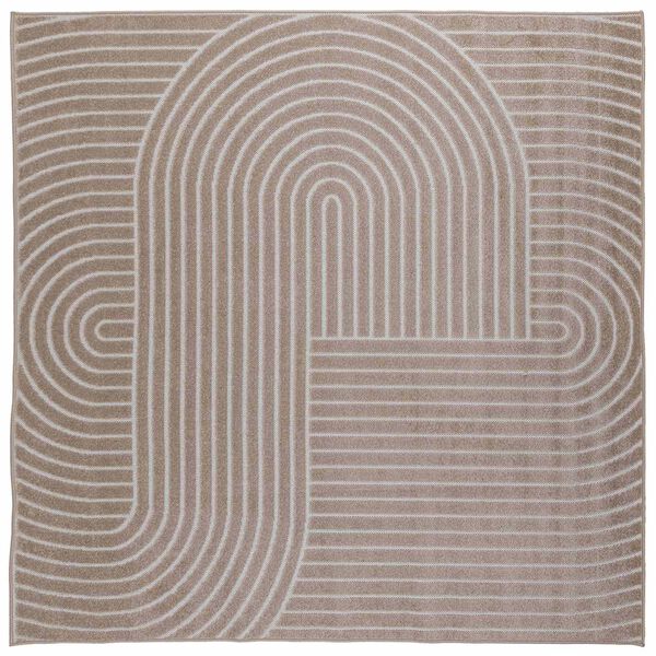 vidaXL Tapis de surface Carr&eacute; Beige 240 x 240 cm