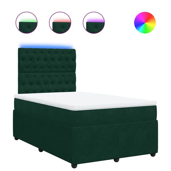 vidaXL Sommier &agrave; lattes de lit avec matelas vert fonc&eacute; 120x190 cm