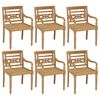 vidaXL Chaises Batavia avec coussins lot de 6 Bois de teck solide