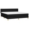 vidaXL Sommier &agrave; lattes de lit avec matelas Noir 180x200 cm Tissu