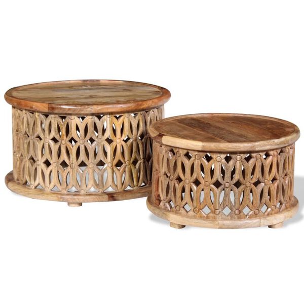 vidaXL Ensemble de table basse 2 pcs Bois de manguier massif