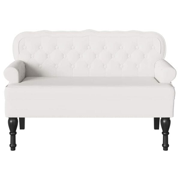 vidaXL Banc Chesterfield Blanc 119.5 x 64.5 x 75 cm Cuir synthétique