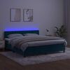 vidaXL Sommier &agrave; lattes de lit avec matelas LED Bleu fonc&eacute; 180x200 cm