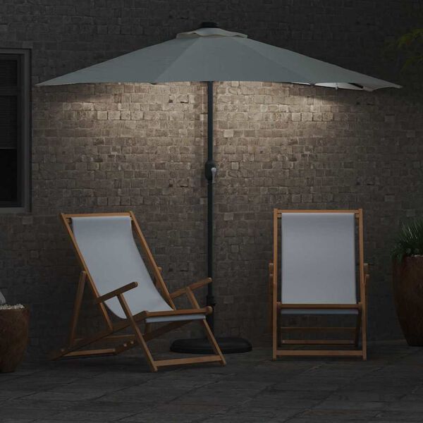 vidaXL Parasol de jardin Sable 294 x 150 x 223 cm Polyester et Acier