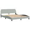 vidaXL Lit avec matelas Dover gris clair 160x200 cm velours