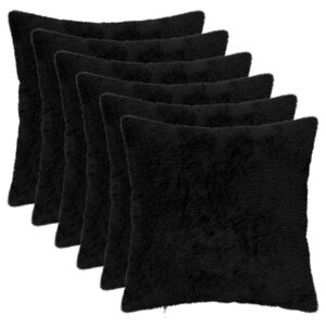 vidaXL Housse de coussin 6 pc HEERLEN Noir 30 x 30 cm