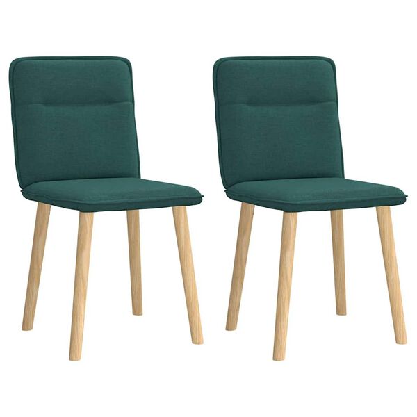 vidaXL Chaises à manger lot de 2 vert foncé tissu