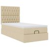 vidaXL Cadre de lit ottoman avec matelas cr&egrave;me 80x200 cm tissu
