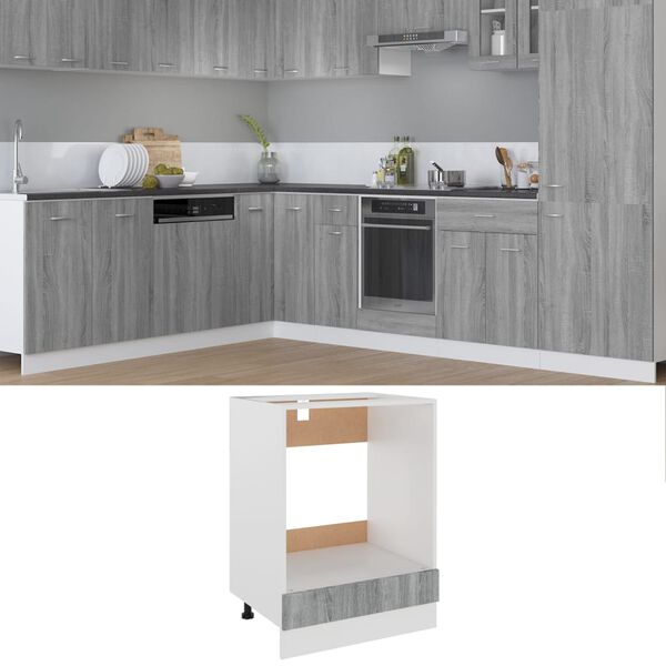 vidaXL Meuble de four "Riga" Gris Sonoma 60 x 46 x 81,5 cm Bois d'ingénierie