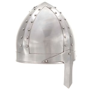 vidaXL Casque de chevalier m&eacute;di&eacute;val antique pour GN Argent&eacute; Acier