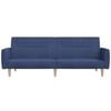 vidaXL Canapé-lit à 2 places bleu tissu