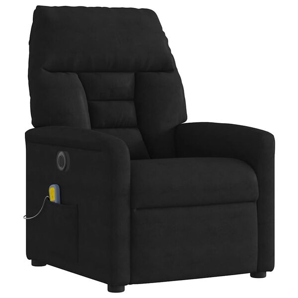 vidaXL Fauteuil inclinable de massage électrique noir tissu microfibre