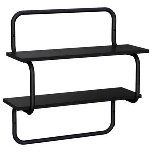 vidaXL &Eacute;tag&egrave;re murale &agrave; 2 niveaux Ch&ecirc;ne noir 80 x 24,5 x 61 cm