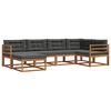 vidaXL Ensemble de canap&eacute;s d'ext&eacute;rieur 6 pcs Naturel et Anthracite