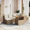 vidaXL Salon de jardin avec coussins 7 pcs beige r&eacute;sine tress&eacute;e