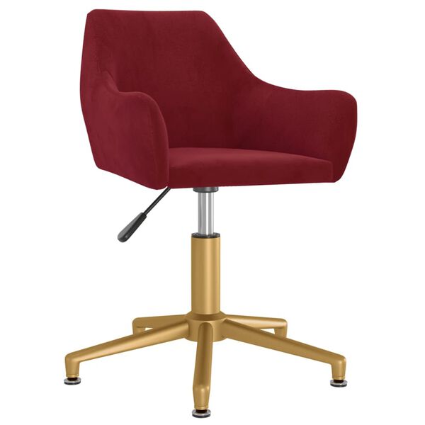 vidaXL Chaise pivotante de salle &agrave; manger Rouge bordeaux Velours