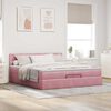vidaXL Cadre de lit ottoman avec matelas rose 200x200 cm velours
